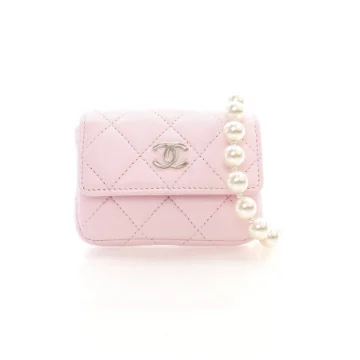 Chanel Pink Lambskin Pearl Chain Belt Bag