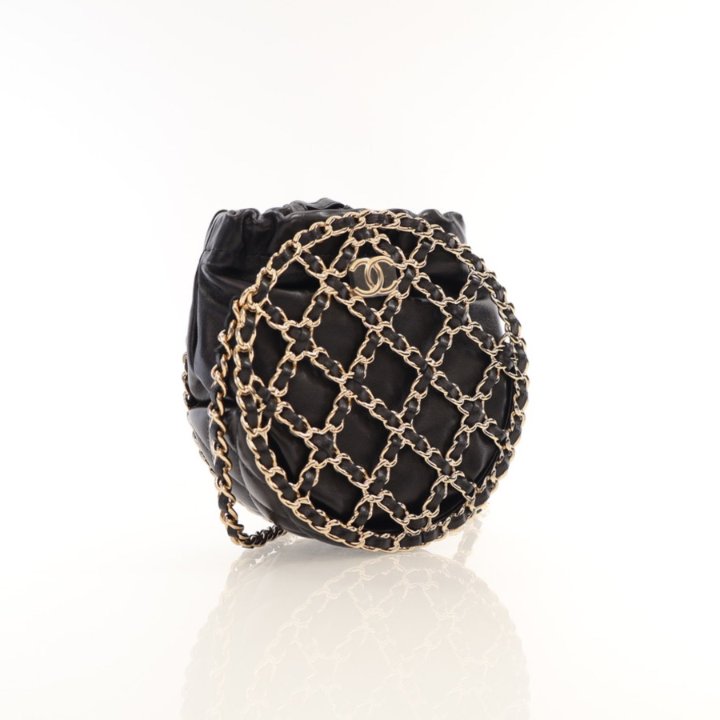 激安 超特価商店街  Chanel Black Crossbody Around Chain Caged Round Lambskin テープ・マスキングテープ