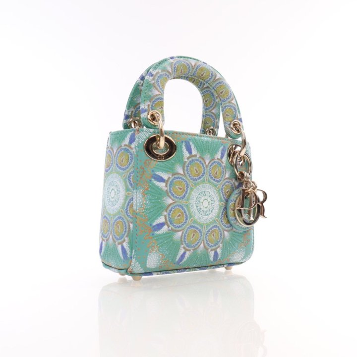 【DIOR】 Lady Dior micro bag（マイクロサイズ） Lady Dior Micro Bag Blue Strass-Embroidered Satin | DIOR