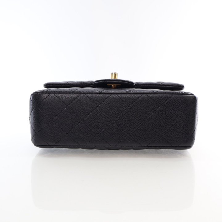 Chanel Mini Black Caviar Rectangular Classic Flap Bag - Luxe