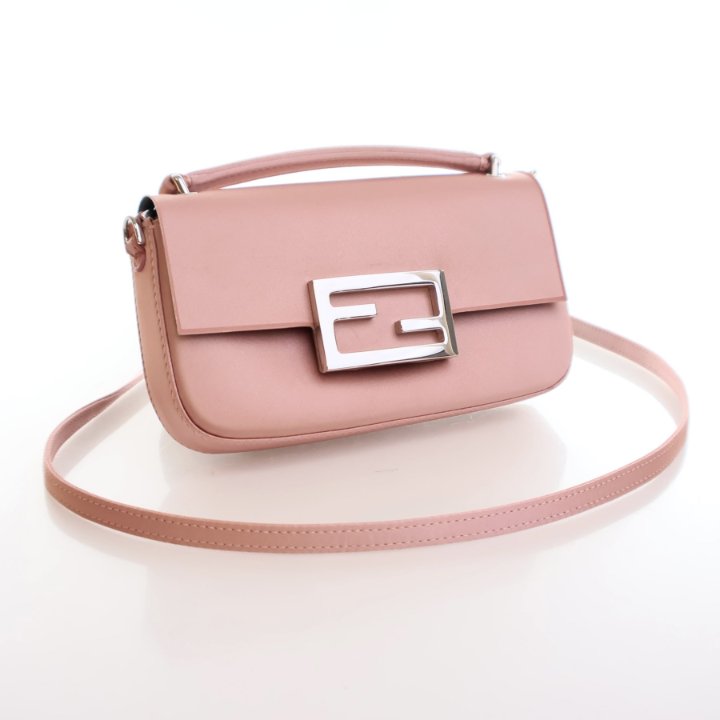 極美品　Fendi Accessory Pouch Pink Bag Fendi Satin Baguette Phone Pouch - Luxe Du Jour