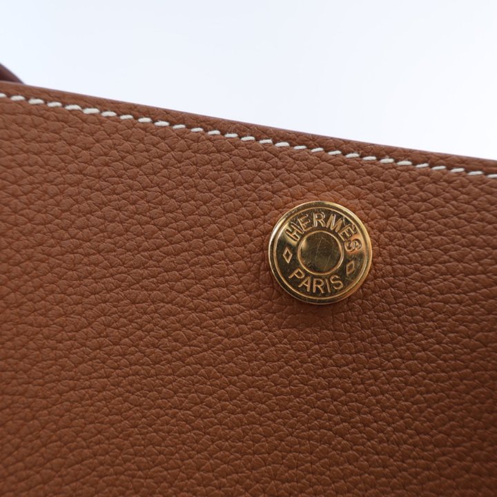【大人気♪】HERMES Perspective Cavaliere 21 bag ゴールド Hermès Gold Togo And Vache Hunter Perspective Cavaliere 21