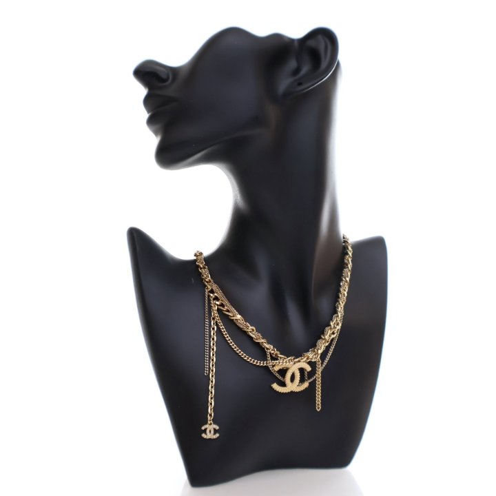 [CHANEL]★Choker Necklace Chanel Multi Chain CC Choker Necklace - Luxe Du Jour