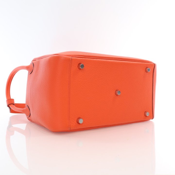 Hermes Orange Poppy Clemence Lindy 30 Luxe Du Jour