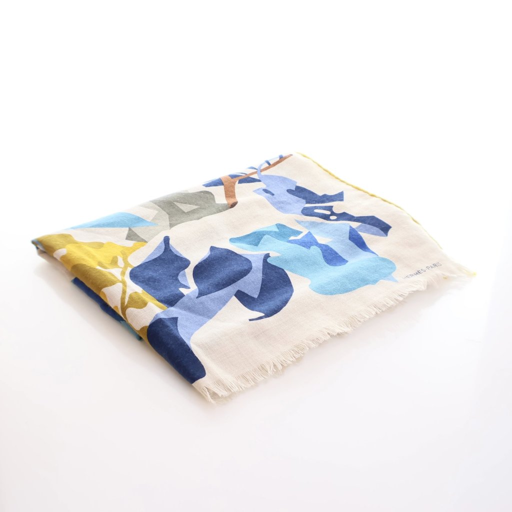 Hermes Rectangle Puzzle Vegetal Scarf - Luxe Du Jour