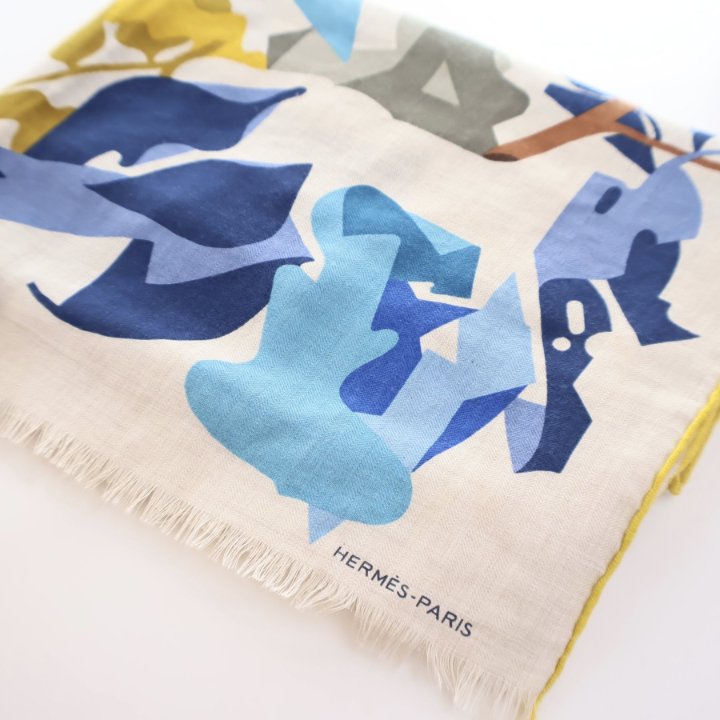 Hermes Rectangle Puzzle Vegetal Scarf - Luxe Du Jour