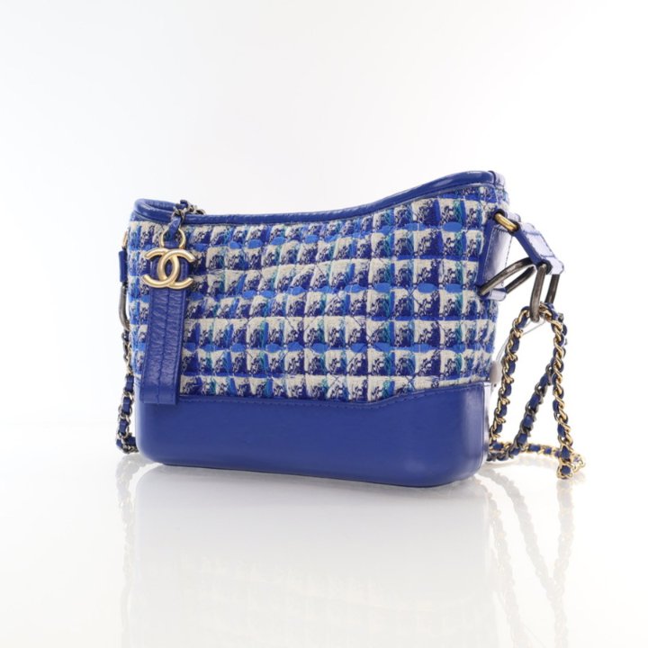 CHANEL Gabrielle De Chanel Small Hobo Bag Blue ヴィンテージ Auth CHANEL Gabrielle de Chanel Hobo Bag Shoulder Tweed