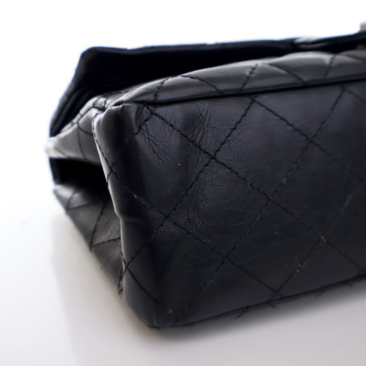 Chanel Black Aged Calfskin Reissue 2.55 Flap Bag 227 - Luxe Du Jour