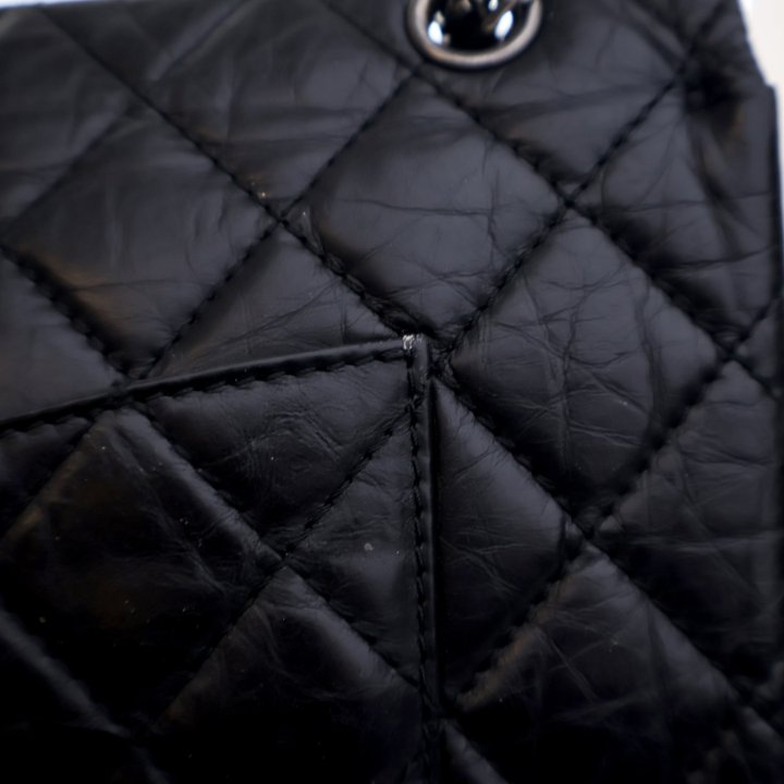 Chanel Black Aged Calfskin Reissue 2.55 Flap Bag 227 - Luxe Du Jour