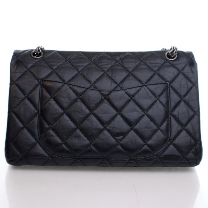 Chanel Black Aged Calfskin Reissue 2.55 Flap Bag 227 - Luxe Du Jour