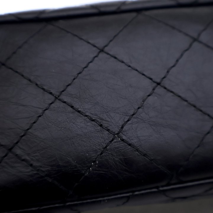 Chanel Black Aged Calfskin Reissue 2.55 Flap Bag 227 - Luxe Du Jour
