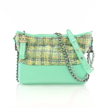 Chanel Gabrielle Hobo Large Green Tweed