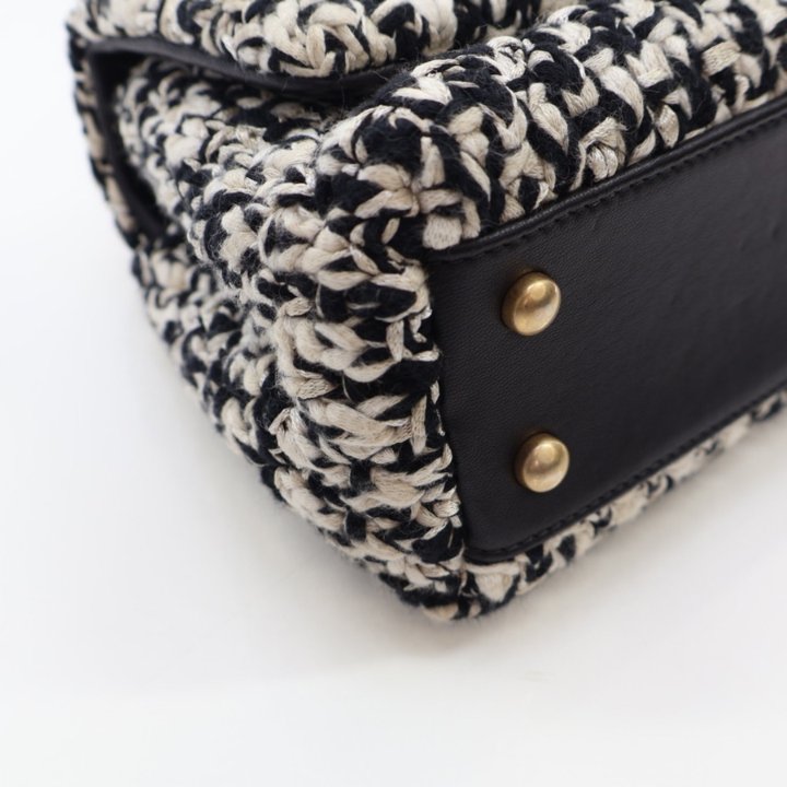 Chanel Tweed Coco Handle Black Tweed - Luxe Bag Rental