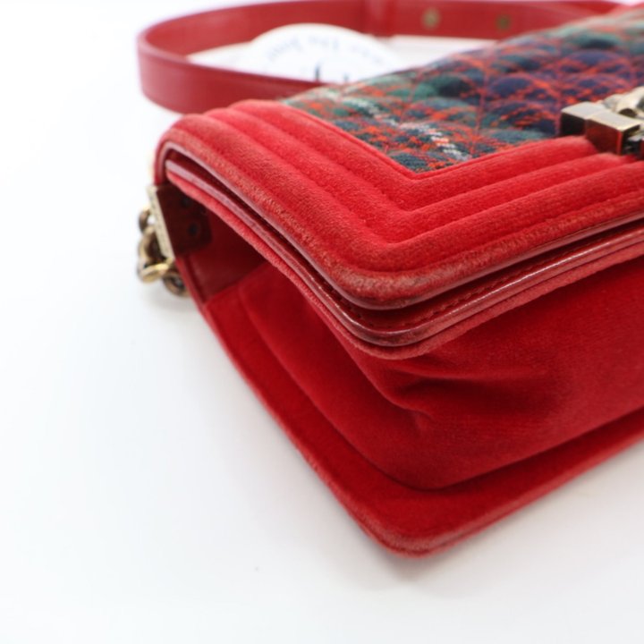 Chanel Small Plaid Velvet Paris-Edinburgh Boy Bag - Luxe Du Jour