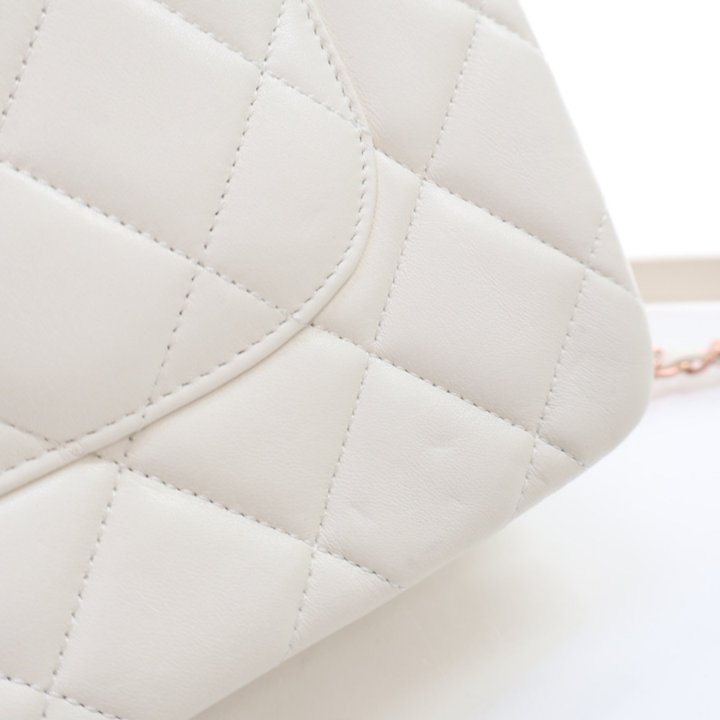 Chanel Small White Lambskin Trendy CC Top Handle Bag - Luxe Du Jour