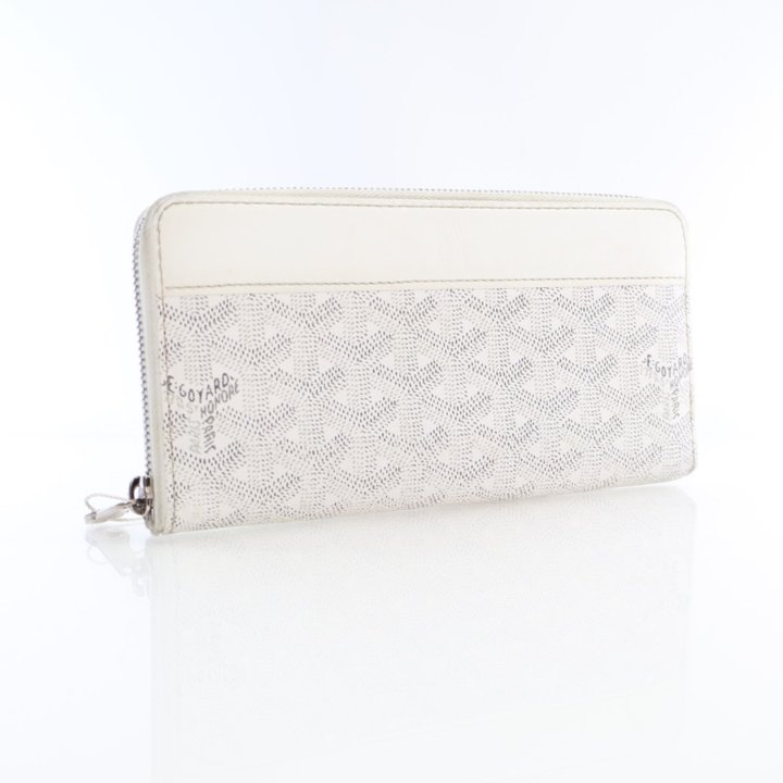 希少品◆入手困難♪【GOYARD】Matignon 財布 PM Wallet ホワイト Goyard Goyardine White Matignon Wallet GM Palladium Hardware