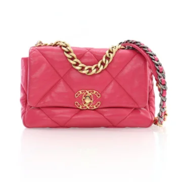 Chanel Medium Pink Lambskin 19 Flap Bag