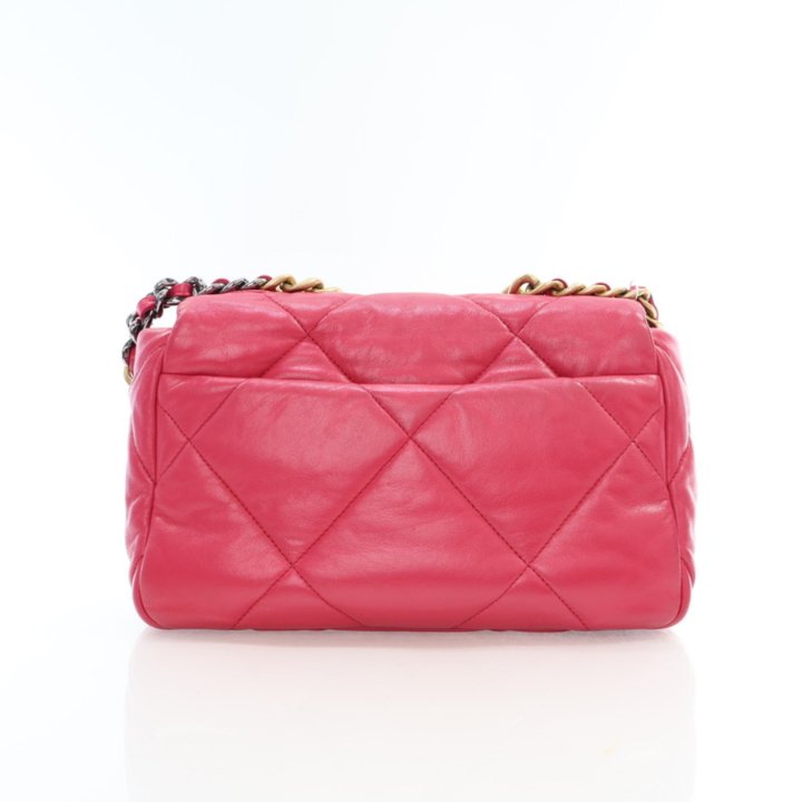 【ヴィンテージ】Rank:S☆Chanel Pink Medium Seasonal No19 CHANEL Shiny Lambskin Quilted Medium Chanel 19 Flap Pink