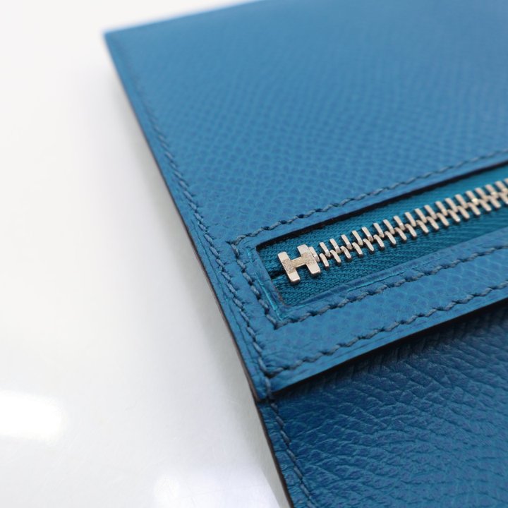 HERMES∽Bearn wallet ベアン ウオレット Bleu Indigo∽パリ速達 bearn-wallet--084830CK89-front