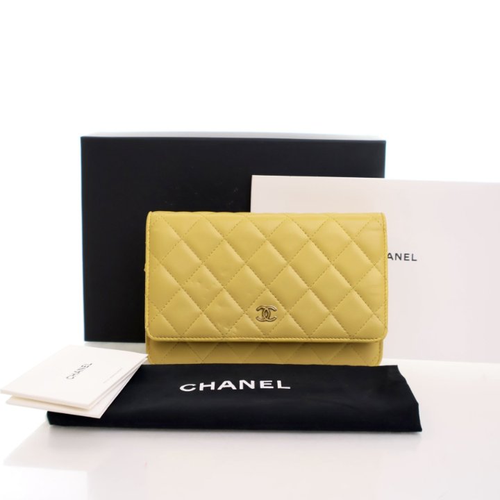 Chanel Yellow Lambskin Wallet On Chain (WOC) - Luxe Du Jour