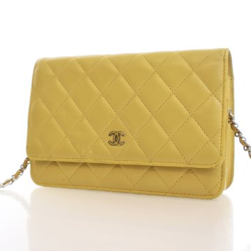 Chanel Yellow Lambskin Wallet On Chain (WOC) - Luxe Du Jour