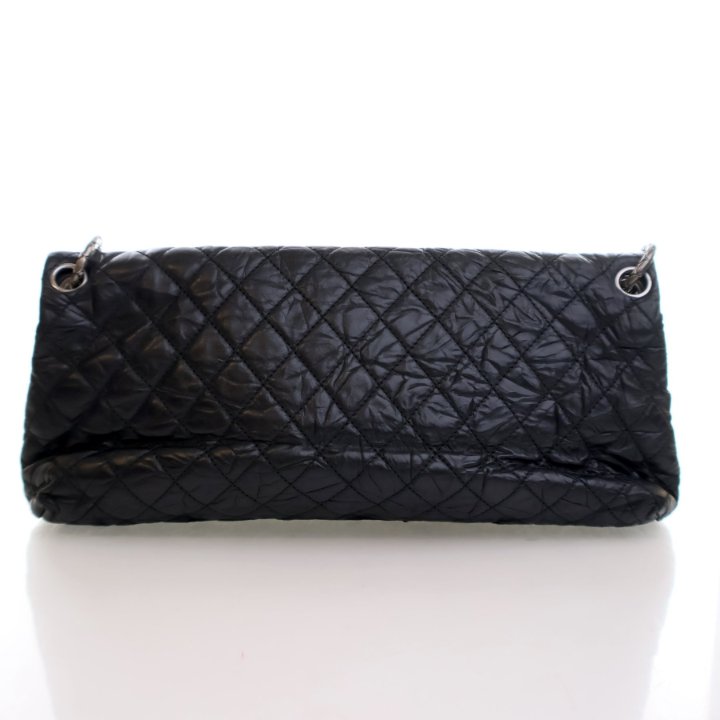 Chanel Black Aged Calfskin CC Foldover Bag - Luxe Du Jour