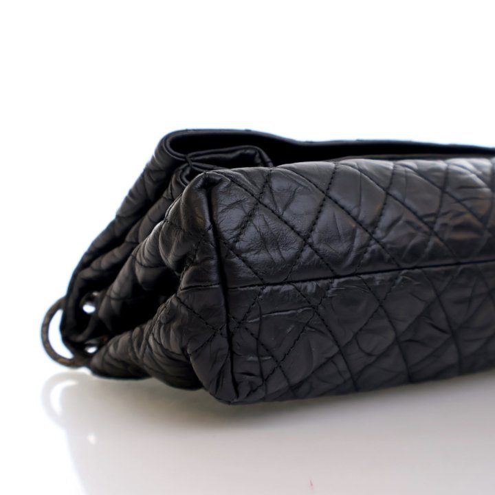 Chanel Black Aged Calfskin CC Foldover Bag - Luxe Du Jour