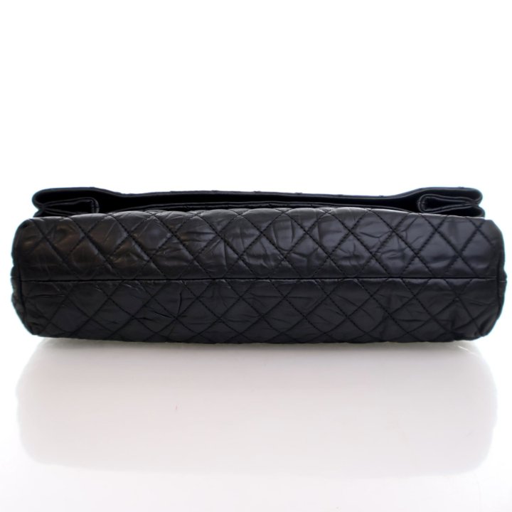 Chanel Black Aged Calfskin CC Foldover Bag - Luxe Du Jour