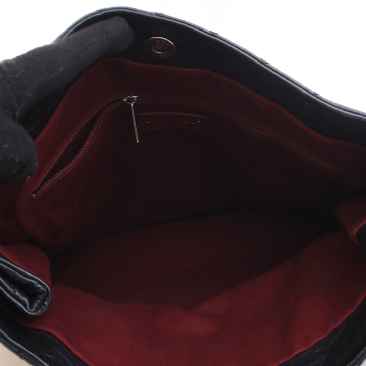 Chanel Black Aged Calfskin CC Foldover Bag - Luxe Du Jour