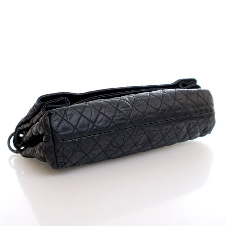 Chanel Black Aged Calfskin CC Foldover Bag - Luxe Du Jour