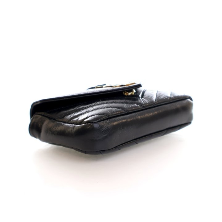 【Saint Laurent】COLLEGE MINI CHAIN BAG◆779430DZH07 COLLEGE mini chain bag in shiny crackled leather | Saint