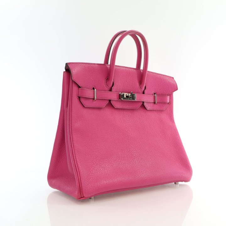 Hermes 45 cm Tosca/Marron Clemence Leather Double Sens Tote