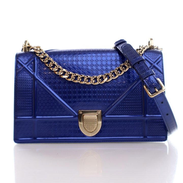 Dior Medium Metallic Micro-Cannage Diorama Flap Bag - Luxe Du Jour