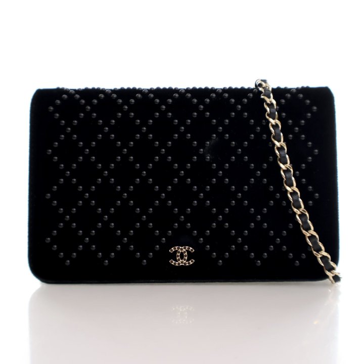 Chanel Velvet Embellished Wallet On Chain (WOC) Luxe Du Jour