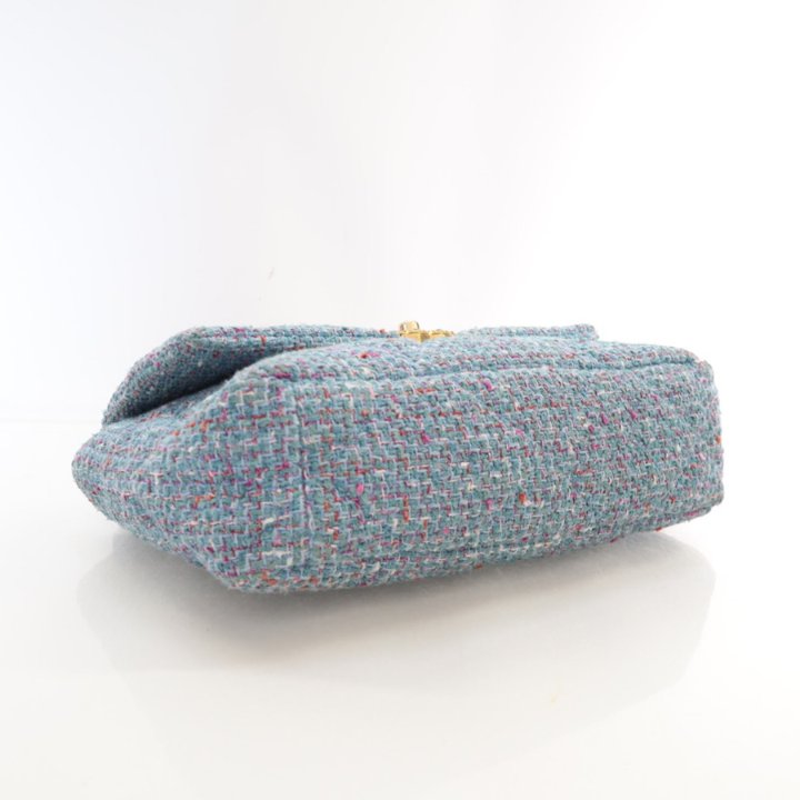 【CHANEL】Tweed & l Bleu clair & noir サンダル サンダル - グリッター ツイード、シルバー & ブラック