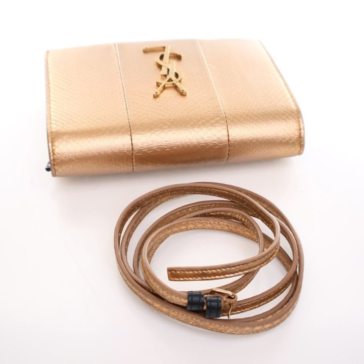 Saint Laurent (YSL) Snakeskin Wallet On Chain (WOC) - Luxe