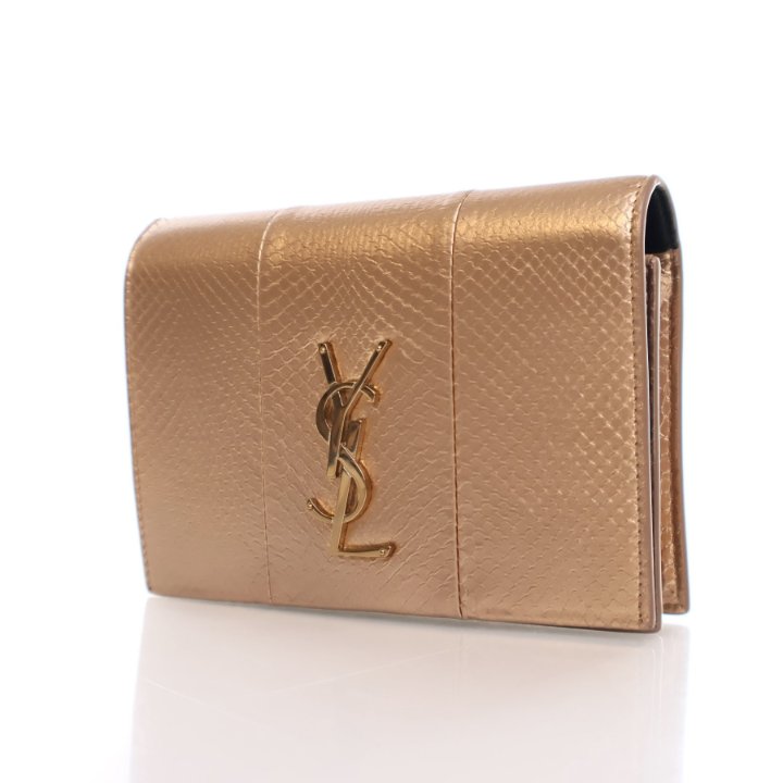 Saint Laurent (YSL) Snakeskin Wallet On Chain (WOC) - Luxe