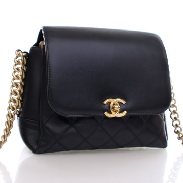 バッグ CHANEL 1998 L PLATE HAND BAG CHANEL Lambskin Quilted Diamond Lock Flap Green 800746