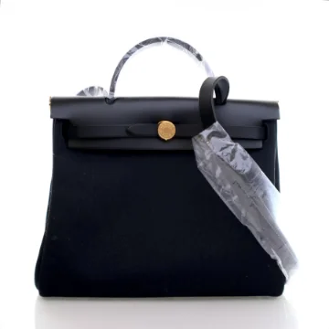 Hermes Black Toile Herbag 31