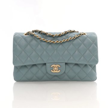 【ヴィンテージ】Rank:S☆Chanel Dark Blue Series26 Medium Bag CHANEL CLASSIC HANDBAG MEDIUM MIDNIGHT BLUE LAMBSKIN - BJ Luxury