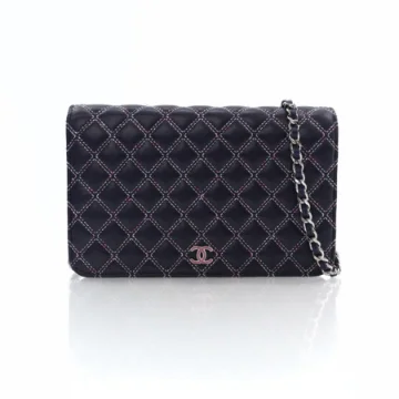 Chanel Navy Blue Lambskin Wallet On Chain (WOC)