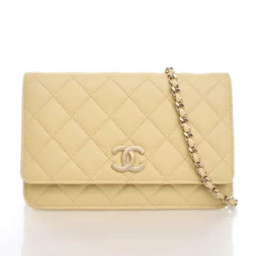 Chanel Yellow Caviar Wallet on Chain (WOC)