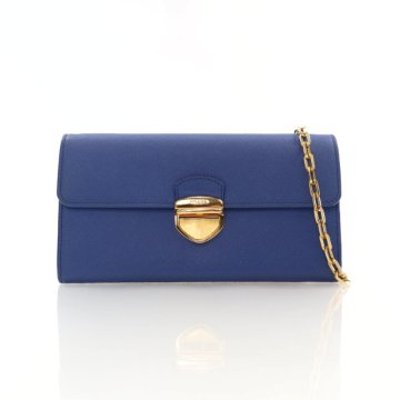 PRADA＊Triangular shearling and Saffiano leatherポーチ＊送込 Prada Triangle Saffiano Shearling Mini Bag
