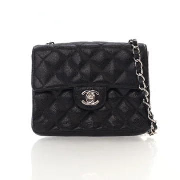 Chanel Vintage Mini Black Caviar Square Bag