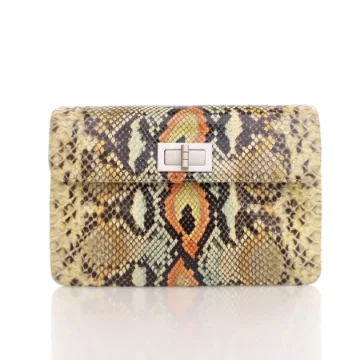Chanel Vintage Multicolor Python Reissue Clutch
