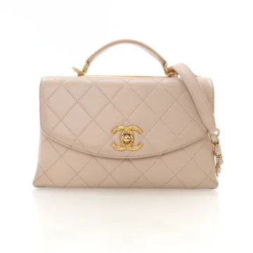 Chanel Small Beige Calfskin Trendy Spirit CC Top Handle Bag