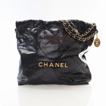 Chanel Small Black Calfskin 22 Hobo
