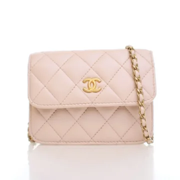 Chanel Mini Pink Lambskin Crush Clutch