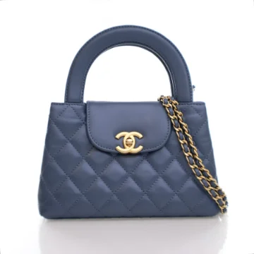 Chanel Small Blue Calfskin Kelly Shopping Bag