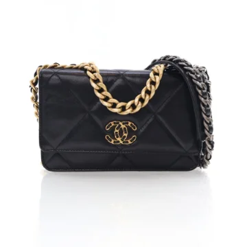 Chanel 19 Black Lambskin Wallet On Chain (WOC)